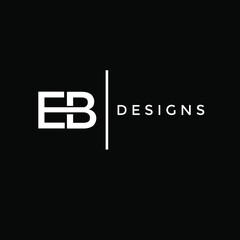 the letter eb. Simple logo design on black background