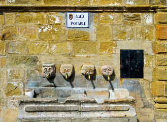 Village Well With Four Gargoyles, Grazalema, Andalusia, Spain