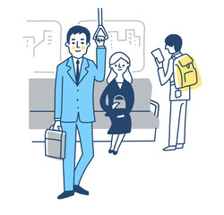 電車の車内と乗客