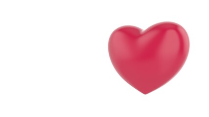 Red heart on white background. Abstract polygonal heart. Love symbol. Romantic background for Valentines day. Isolated on a white background. Festive decoration element. 3d render illustration