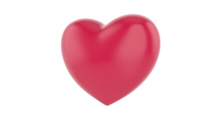 Red heart on white background. Abstract polygonal heart. Love symbol. Romantic background for Valentines day. Isolated on a white background. Festive decoration element. 3d render illustration