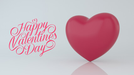 Red heart on white background. Abstract polygonal heart. Love symbol. Romantic background for Valentines day. Isolated on a white background. Banner or greeting card. 3d render illustration