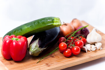 Colorful Vegetables On A Wooden Board