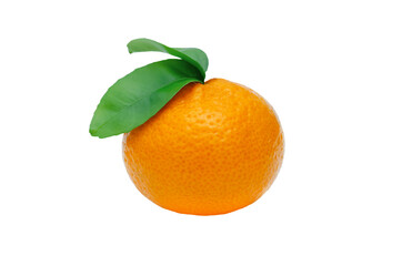 Tangerine with leaf isolated on white background