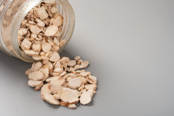 bottle with herb ShengBanXia or Pinelliae Rhizoma or raw Ternate Pinellia