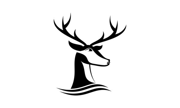 Deer head vector logo design