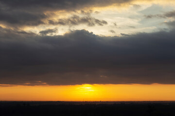 Dramatic twilight sky and cloud sunset background
