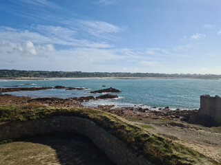 Guernsey Channel Islands, Fort Hommet and Vazon Bay