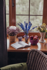 flowers and a book