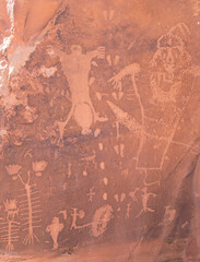 Naklejka premium Beautiful Ancient Native American Petroglyphs from the Southwest US.