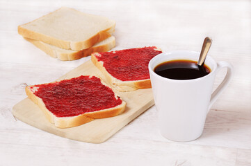 breakfast with cofffee and toast