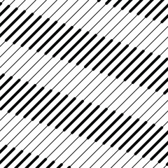 Black diagonal stripes. Vector pattern. Geometric art. White background. Modern stylish texture. Design element for web, prints, template and textile pattern