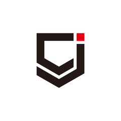 letter cj simple geometric line emblem logo vector