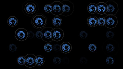 Digital pattern backdrop over black background, science and technology abstract background 