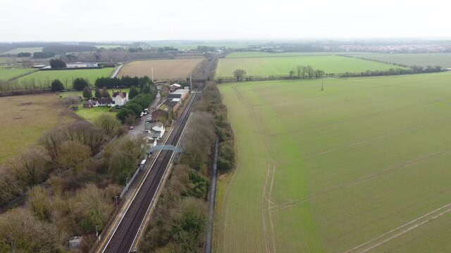Drone footage of a small Kentish train station in the scenic Kent countryside.