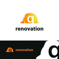construction and consultant engineering logo concept with initial letter q and hard hat helmet	