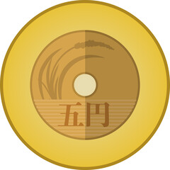 シンプルな5円玉のアイコン