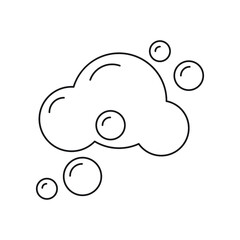 Bubbles soap line icon, isolated on white background