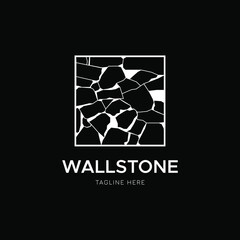 Wall Stone in Square Retro Vintage vector logo design