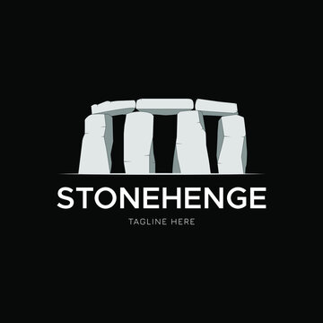 Stonehenge, Stack of Stones Landscape view logo design