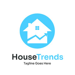 Home and chart, House trends Real estate Building logo for Company and Website