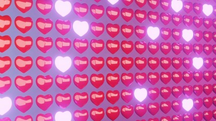 3D Render, Valentine's Day Hearts Background. Copy space romantic background
