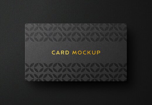 Gold Foil Black Business Card Mockup
