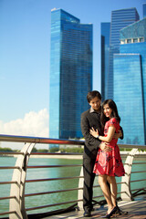 Couple with The City Background