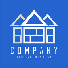 House vector on blue background