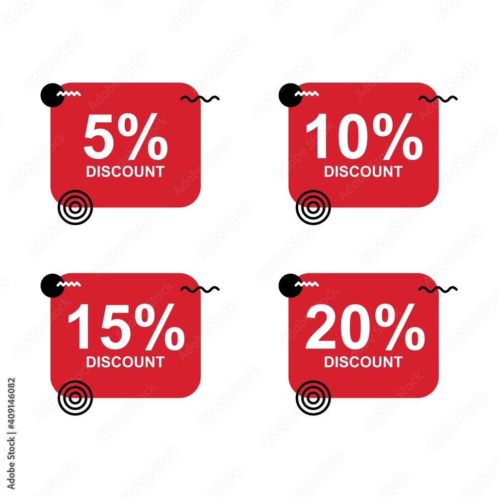 Poster red discount label symbols design. easy to edit with vector file. can use for your creative content.