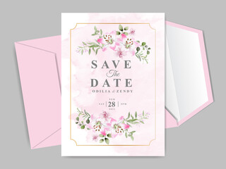 beautiful and elegant floral hand drawn wedding invitation card template