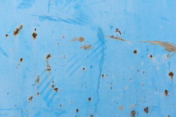 Plate of rusty blue metal texture with faint color corroded with age in Sofia, Bulgaria, Eastern Europe