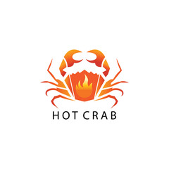 hot crab logo vector icon design illustration color