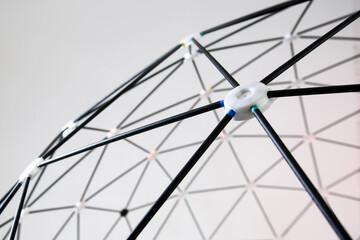 Geometric connecting parts of the frame. Abstract network concept background