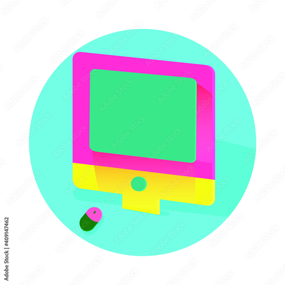 Aufkleber flat, isolated, and trendy style computer. computer background for your website design logo, applica
