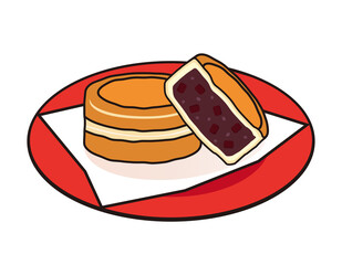 大判焼きのベクターイラスト　今川焼