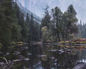 Matte look photo of Merced River at Yosemite