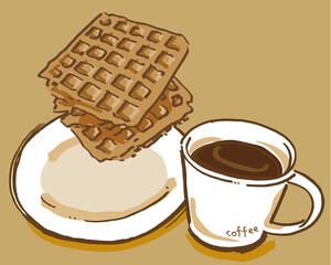 ワッフル　コーヒー
