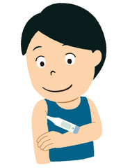 体温を測るイラスト