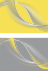 Contrast smooth gray and yellow waves abstract background