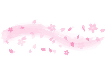 ピンク　春　桜　花びら　罫線　ライン