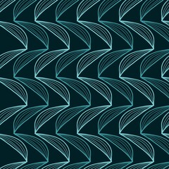 Abstract Organic Wavy Tile Lines Vector Seamless Pattern