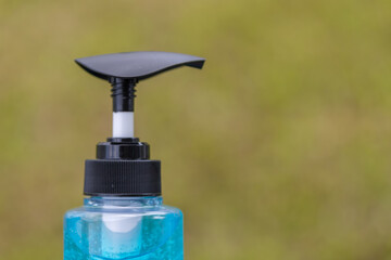 Blue alcohol gel bottle For cleaning