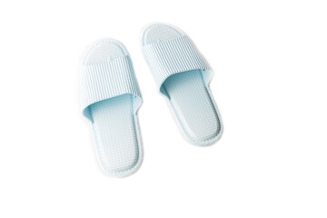 Blue casual slipper for putting on white background