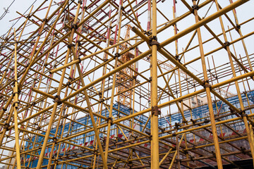 Scaffolding construction site infrastructure labor