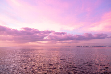 Obraz premium Sea sky beach with nature sunset