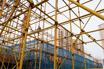 Scaffolding construction site infrastructure labor