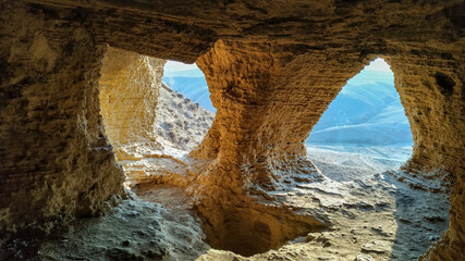 Ancient beautiful caves in the city of Shemakha.
