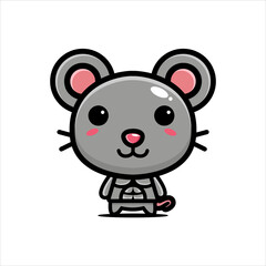 cute mouse character vector design has a stocky body