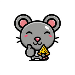 Obraz na płótnie Canvas cute mouse character vector design holding cheese